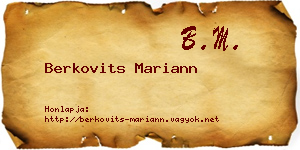 Berkovits Mariann névjegykártya